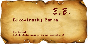 Bukovinszky Barna névjegykártya