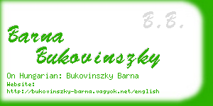 barna bukovinszky business card